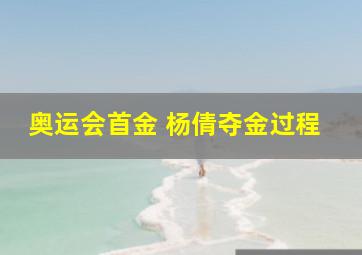 奥运会首金 杨倩夺金过程